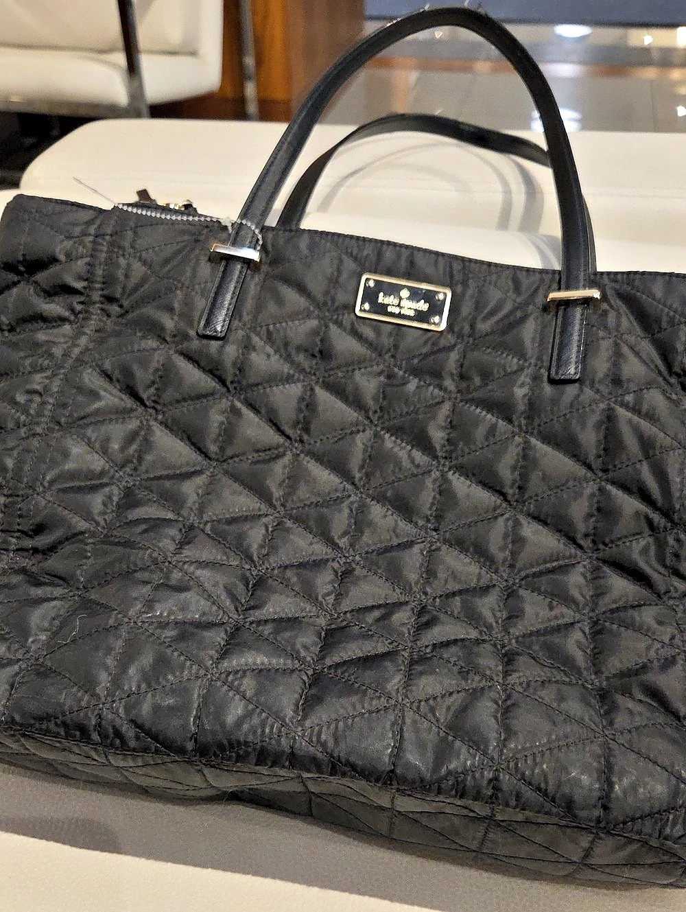Kate Spade Black Quilted Tote Bag
